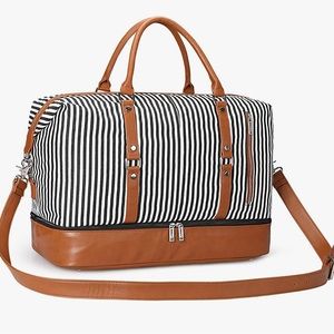 S-Zone Cavnas travel bag 21" Weekender Women Overnight Bag with Shoe compartment